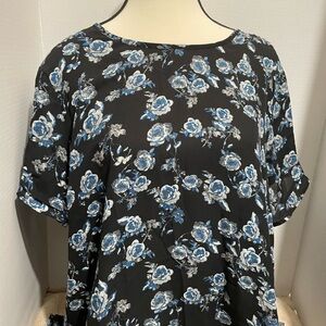 DR2 Blue Boxy Short Sleeve Blouse